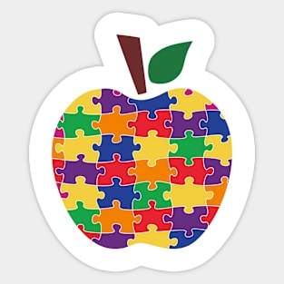 Puzzle Apple Autism Awareness Gift for Birthday, Mother's Day, Thanksgiving, Christmas Sticker